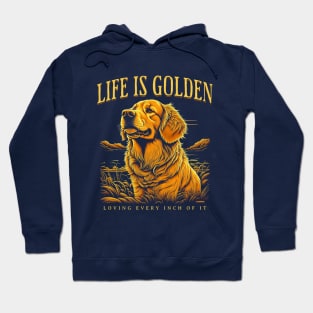 Golden Retriever Dog Retro Vintage Style Monochrome Graphics Hoodie